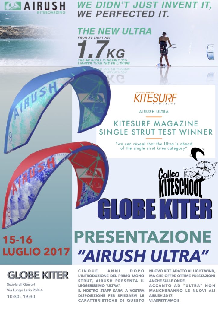 alt:"presentazione vela airush globe kiter"